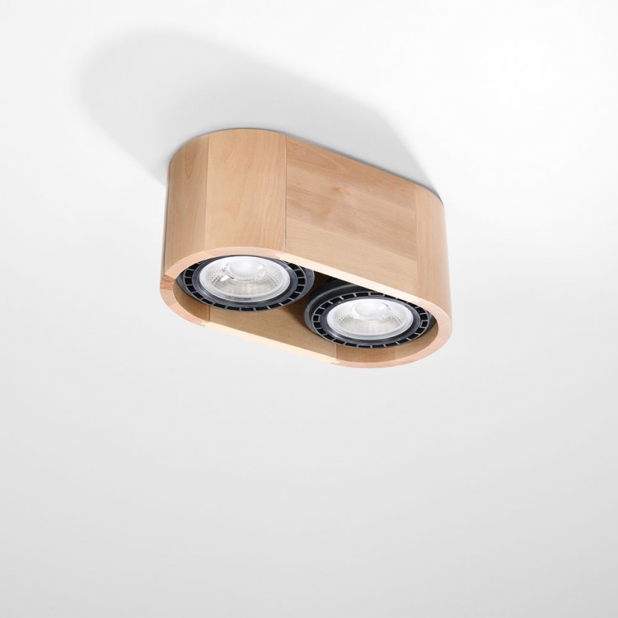 Plafón BASIC AR111 2xGU10/40W/230V haya