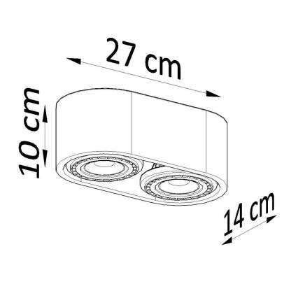 Plafón BASIC AR111 2xGU10/40W/230V haya