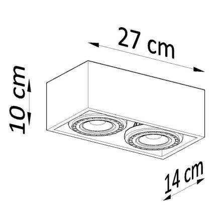 Plafón QUATRO AR111 2xGU10/40W/230V haya