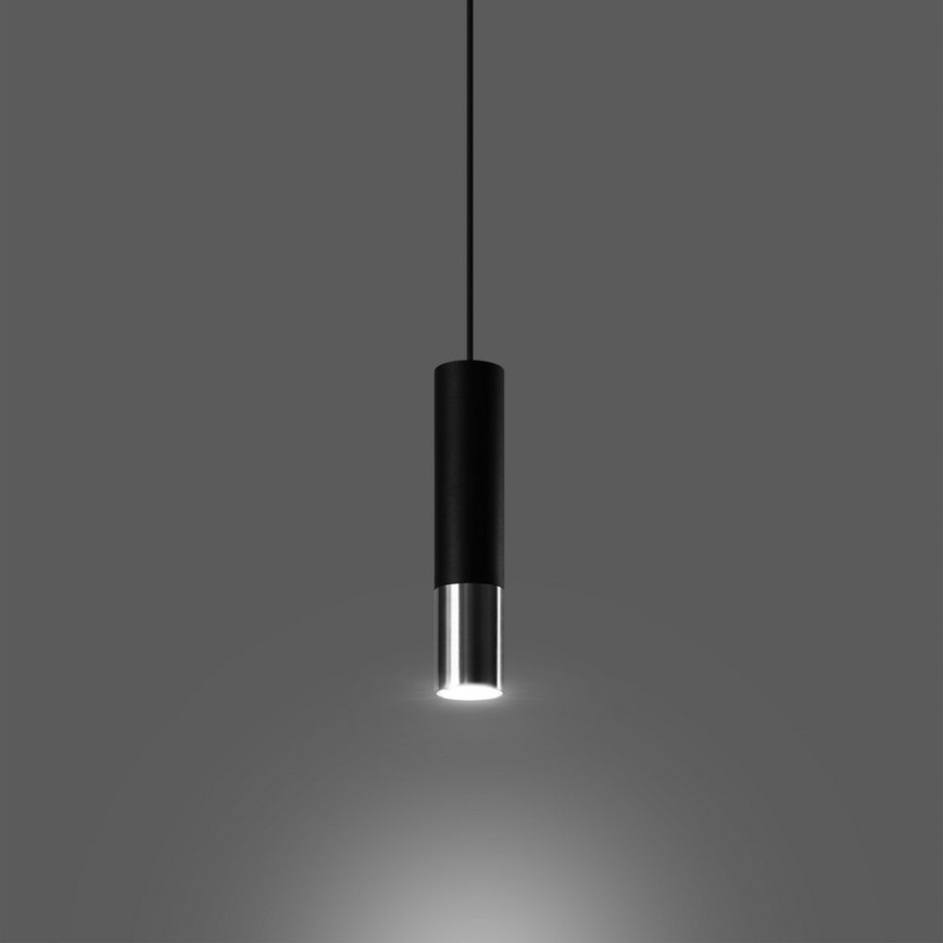 Lámpara colgante LOOPEZ 1xGU10/10W/230V negro/cromo brillante