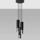 Lámpara de araña de cable LOOPEZ 3xGU10/40W/230V redonda negro/cromado