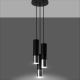 Lámpara de araña de cable LOOPEZ 3xGU10/40W/230V redonda negro/cromado