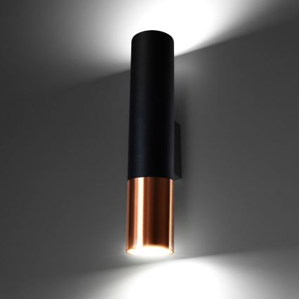 Aplique LOOPEZ 2xGU10/10W/230V negro/cobre