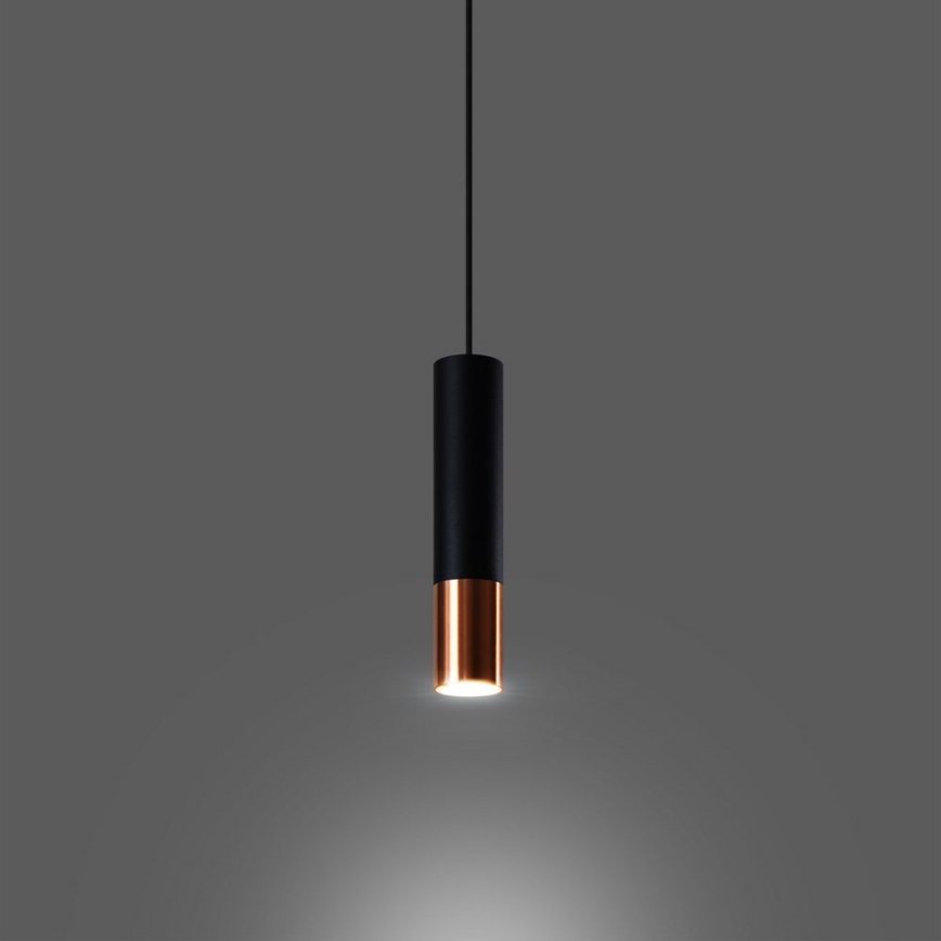 Lámpara colgante LOOPEZ 1xGU10/10W/230V negro/cobre