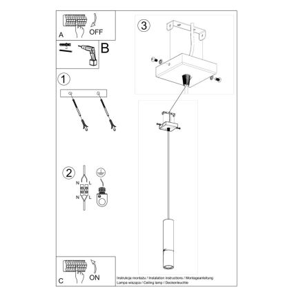 Lámpara colgante LOOPEZ 1xGU10/10W/230V negro/cobre