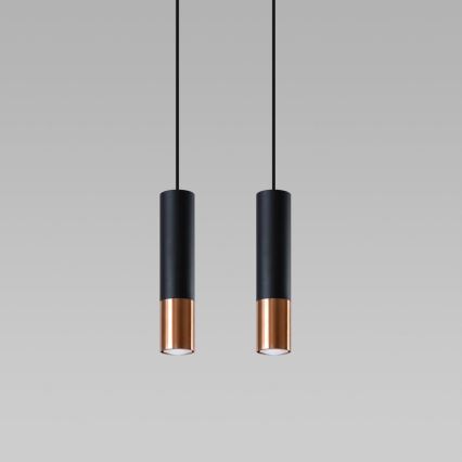 Lámpara colgante LOOPEZ 2xGU10/10W/230V negro/cobre