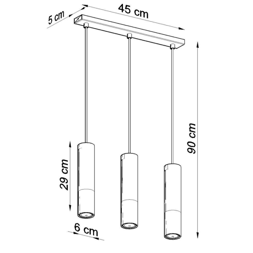 Lámpara colgante LOOPEZ 3xGU10/10W/230V negro/cobre