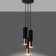 Lámpara de araña de cable LOOPEZ 3xGU10/40W/230V redonda negro/cobre