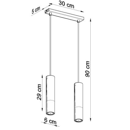 Lámpara colgante LOOPEZ 2xGU10/10W/230V negro/dorado