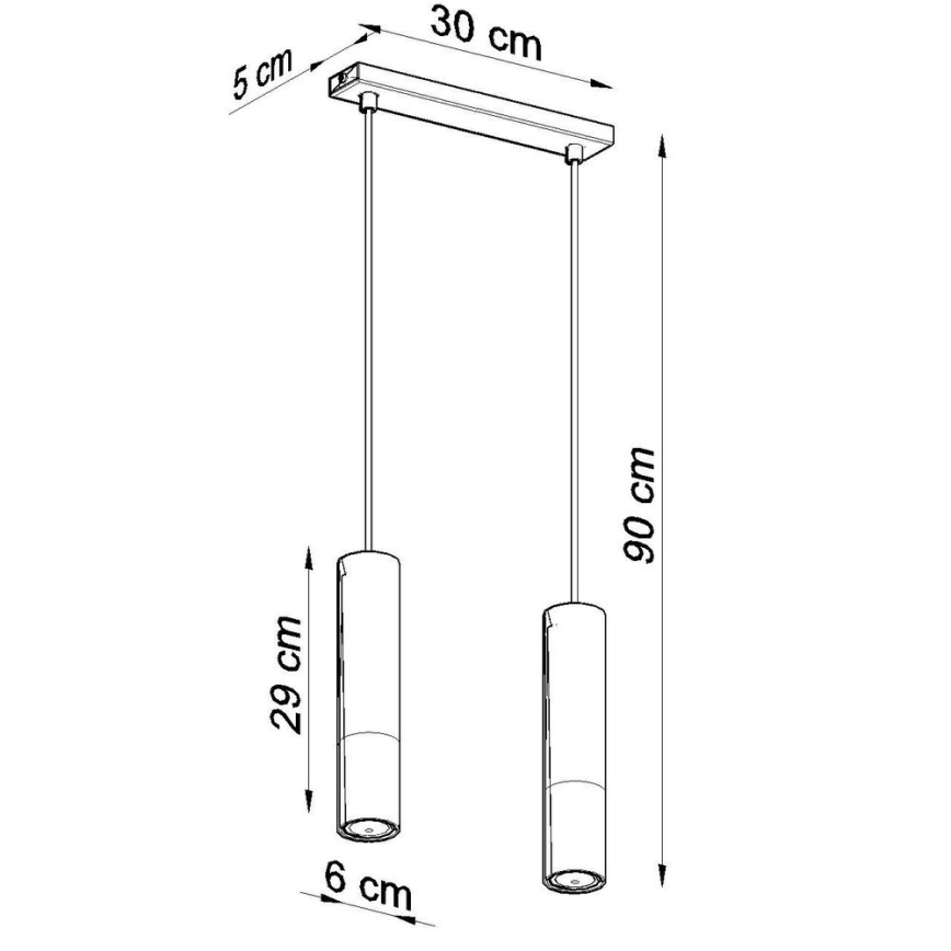 Lámpara colgante LOOPEZ 2xGU10/10W/230V negro/dorado