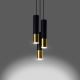Lámpara de araña de cable LOOPEZ 3xGU10/40W/230V redonda negro/dorado