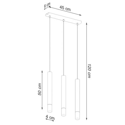 Lámpara colgante VIZIER 3xG9/40W/230V blanco