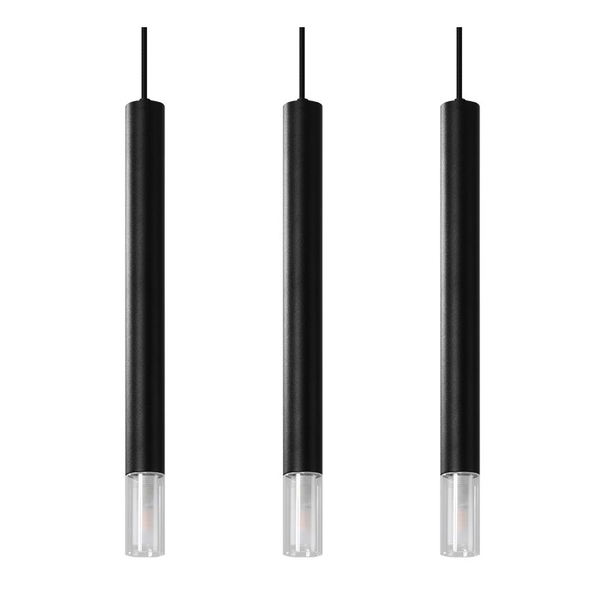 Lámpara colgante VIZIER 3xG9/12W/230V negro