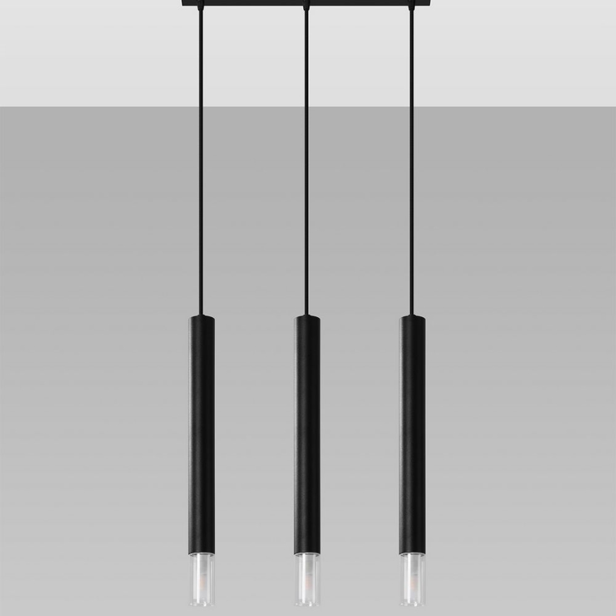Lámpara colgante VIZIER 3xG9/12W/230V negro