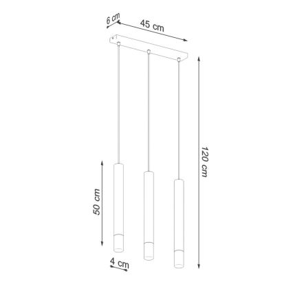 Lámpara colgante VIZIER 3xG9/12W/230V negro