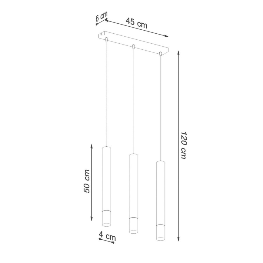 Lámpara colgante VIZIER 3xG9/12W/230V negro