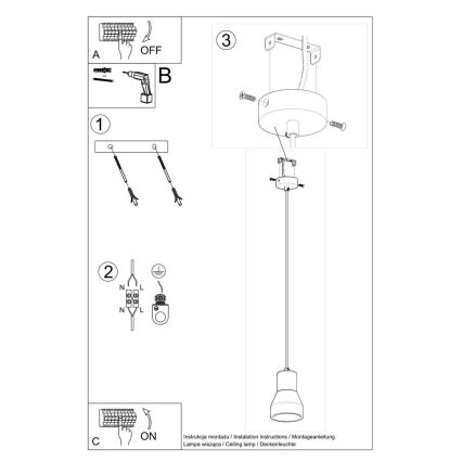 Lámpara colgante QUBIC 1xE27/60W/230V concreto/abedul/haya/negro