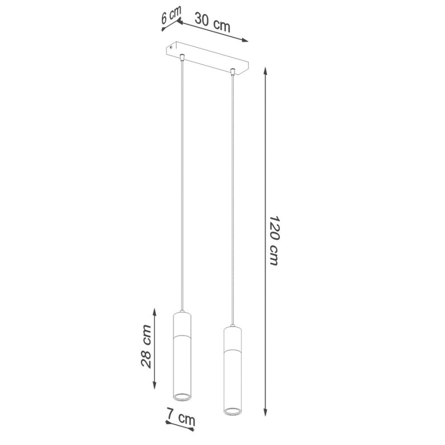 Lámpara colgante ZANE 2xGU10/40W/230V concreto/abedul/haya