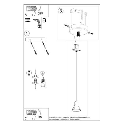 Lámpara colgante TALEJA 1xE27/60W/230V negro