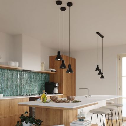 Lámpara colgante TALEJA 3xE27/60W/230V negro