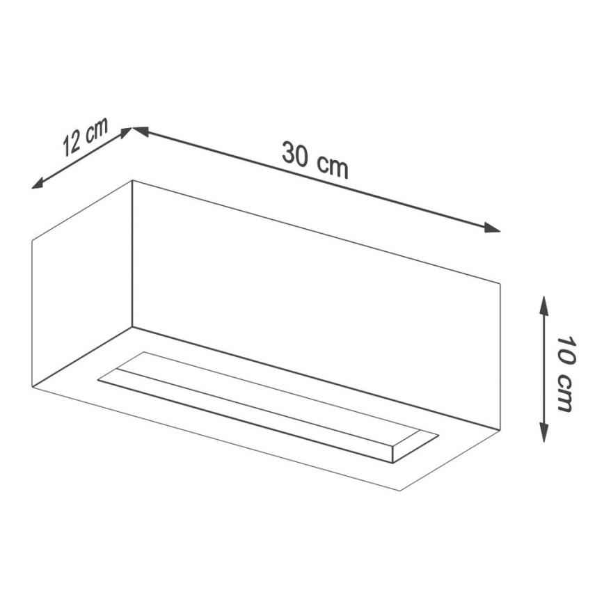 Aplique VEGA 1xE27/60W/230V 30 cm concreto