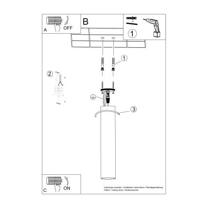 Foco LAGOS 1xGU10/10W/230V 60 cm blanco