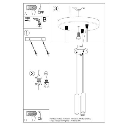 Lámpara colgante LINO 3xGU10/40W/230V haya