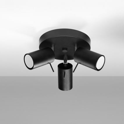 Foco RING 3xGU10/10W/230V negro