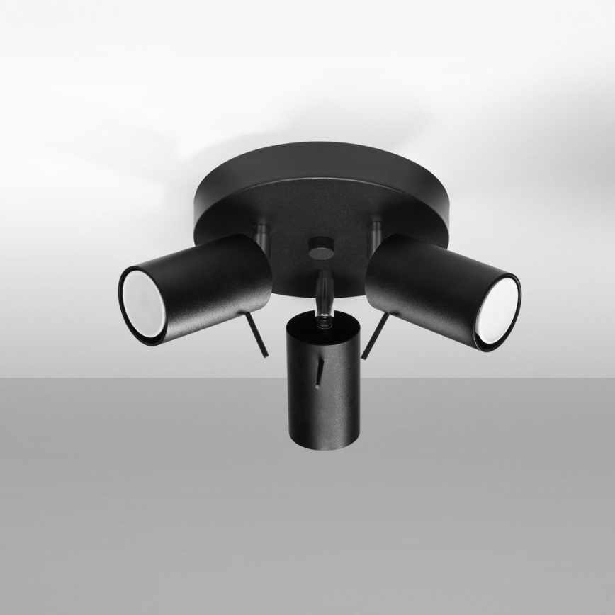 Foco RING 3xGU10/10W/230V negro