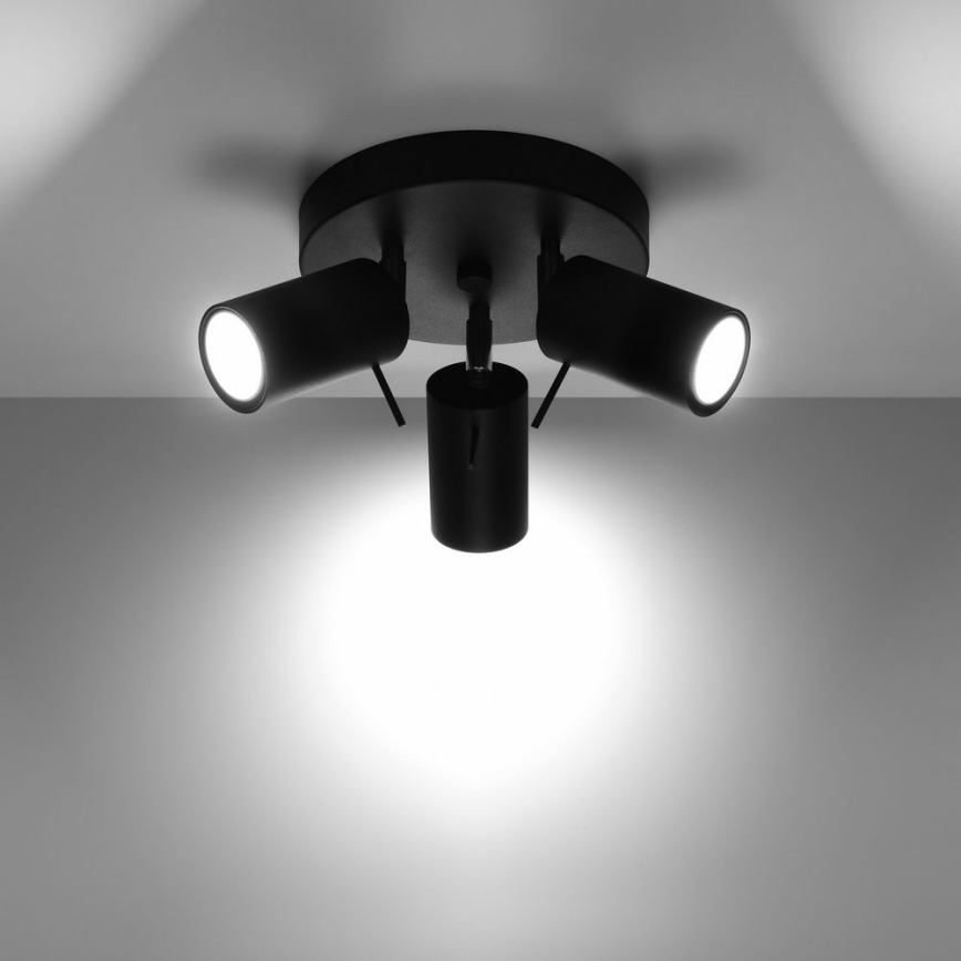 Foco RING 3xGU10/10W/230V negro