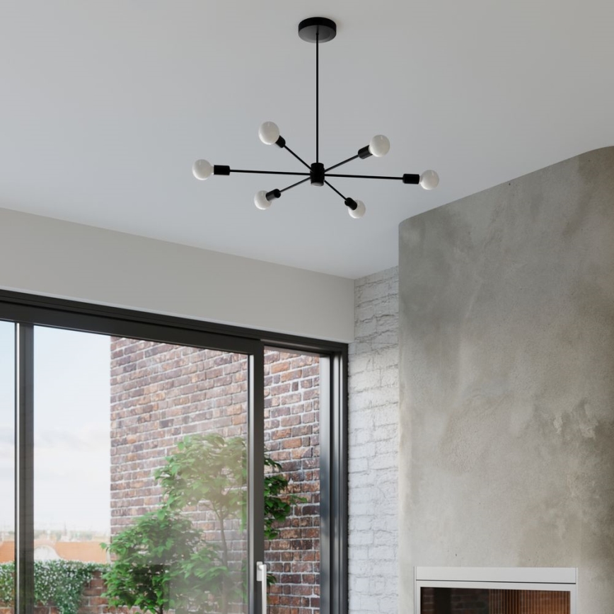 Lámpara colgante LANGO 5xE27/60W/230V negro