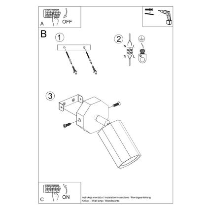 Foco de pared ZEKE 1xGU10/40W/230V roble