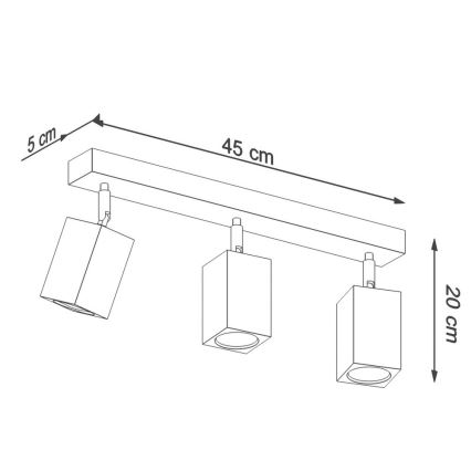 Foco KEKE 3xGU10/40W/230V roble