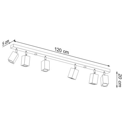 Foco KEKE 6xGU10/40W/230V roble