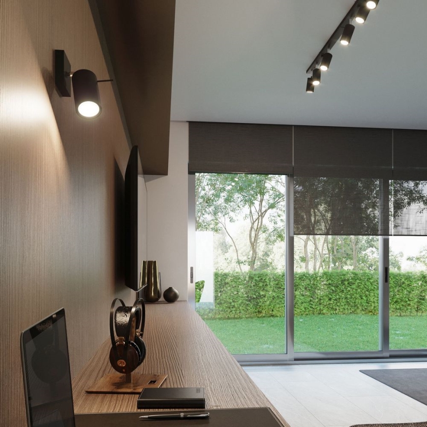 Foco de pared RING 1xGU10/10W/230V negro