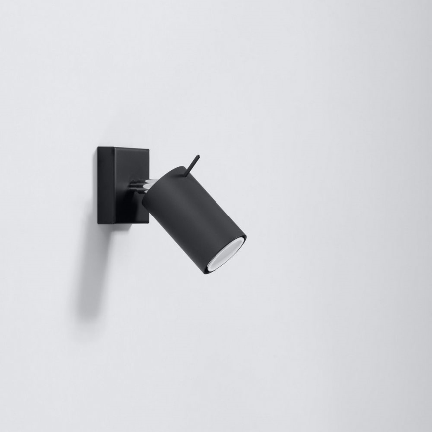 Foco de pared RING 1xGU10/10W/230V negro