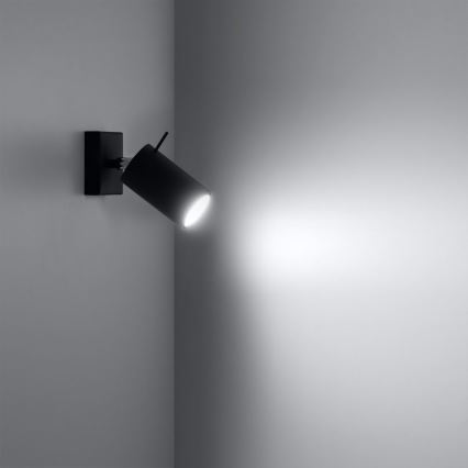 Foco de pared RING 1xGU10/10W/230V negro