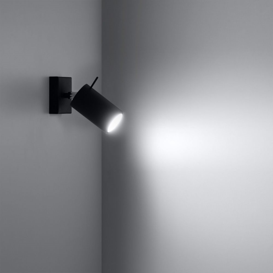 Foco de pared RING 1xGU10/10W/230V negro