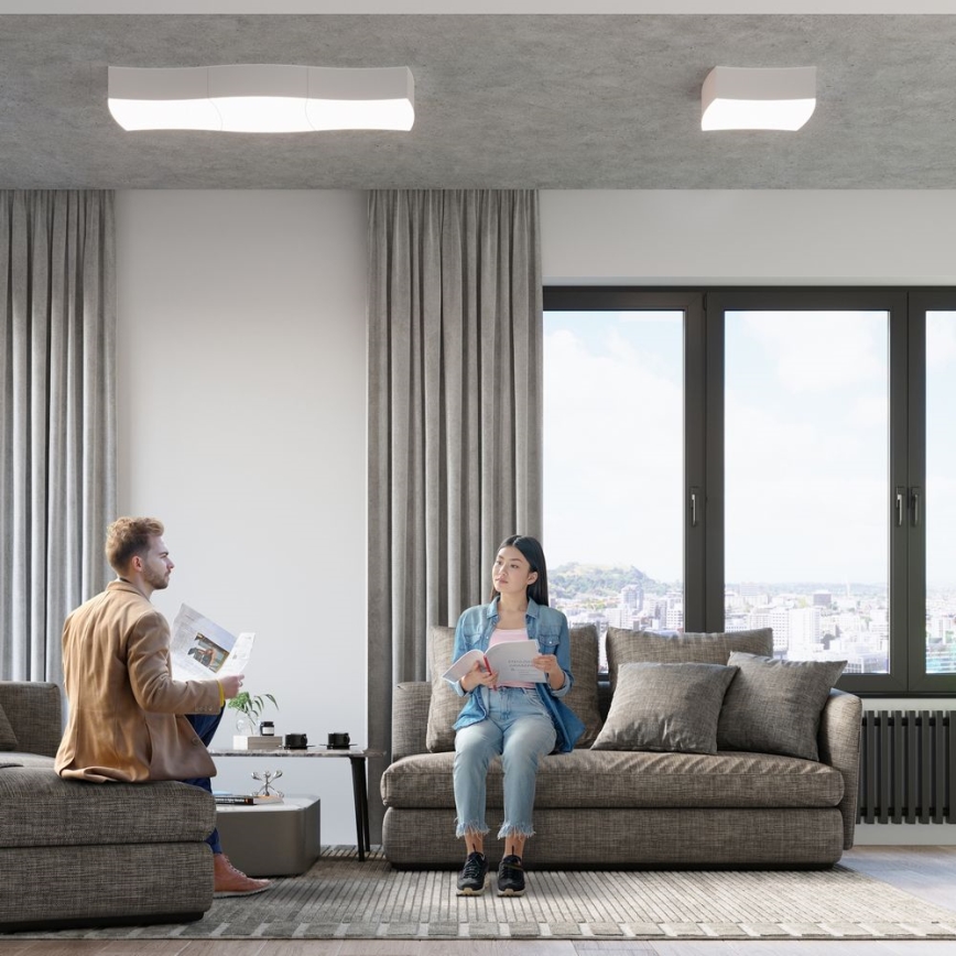 Plafón SQUARE 2xE27/60W/230V blanco
