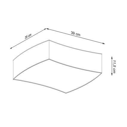 Plafón SQUARE 2xE27/60W/230V blanco