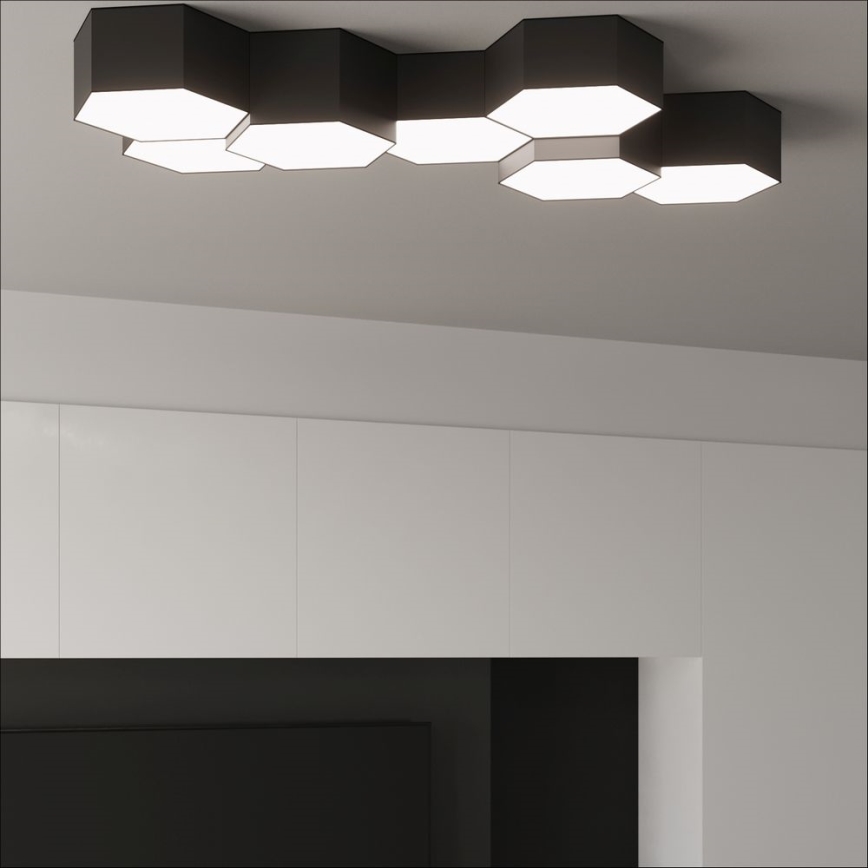 Plafón SUNDE 2xE27/60W/230V 11,5 cm negro