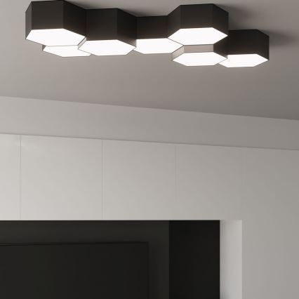 Plafón SUNDE 2xE27/60W/230V 15,5 cm negro