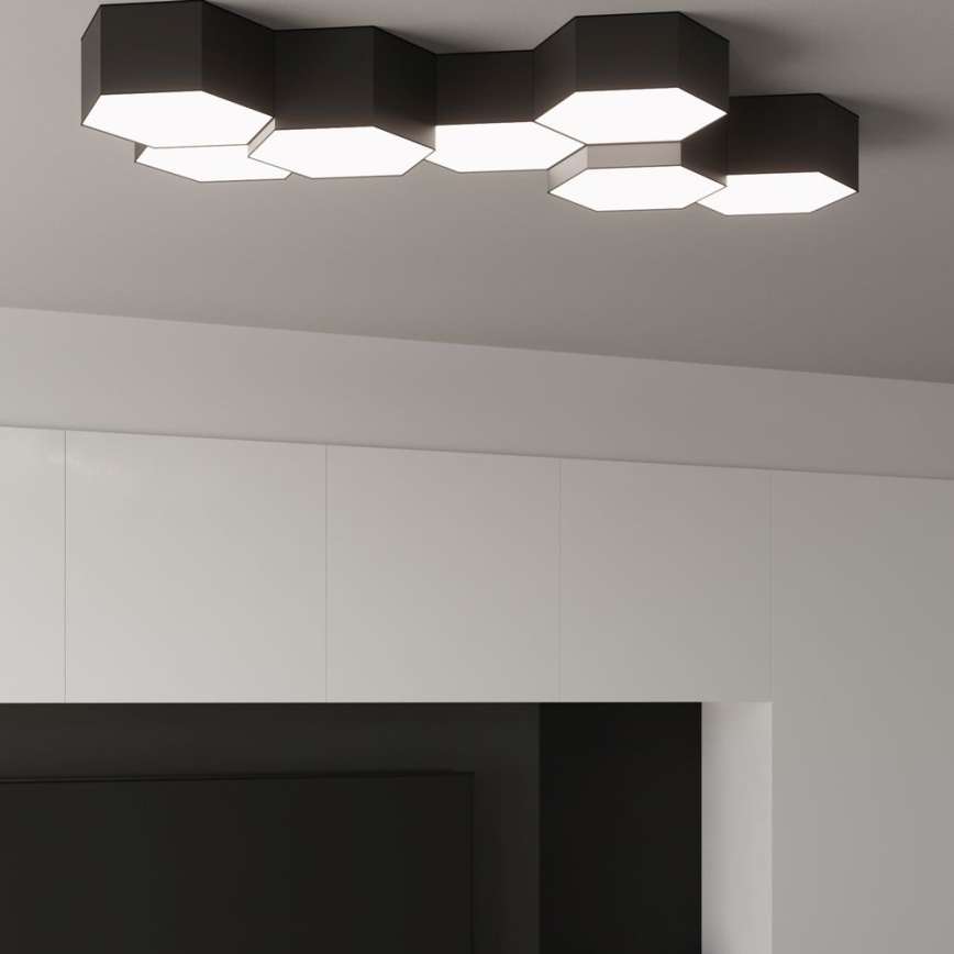 Plafón SUNDE 2xE27/60W/230V 15,5 cm negro