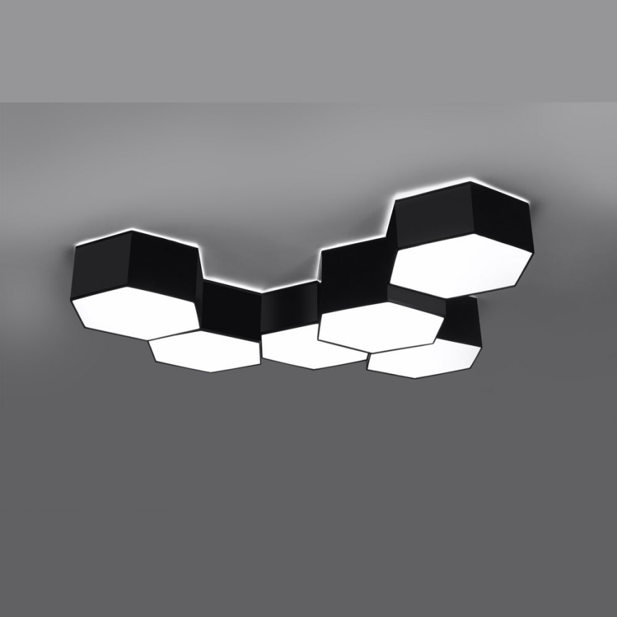 Plafón SUNDE 2xE27/60W/230V 15,5 cm negro
