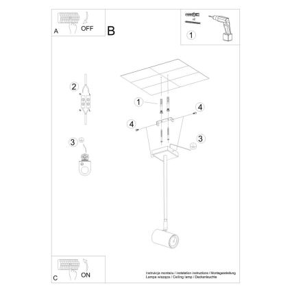 Lámpara colgante NORANO 1xGU10/40W/230V negro