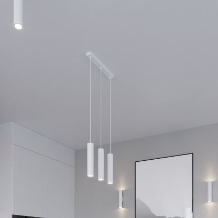 Lámpara colgante LAGOS 3xGU10/10W/230V blanco