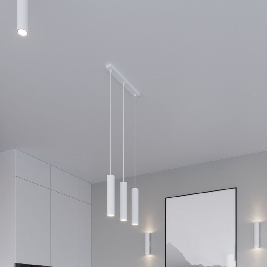 Lámpara colgante LAGOS 3xGU10/10W/230V blanco