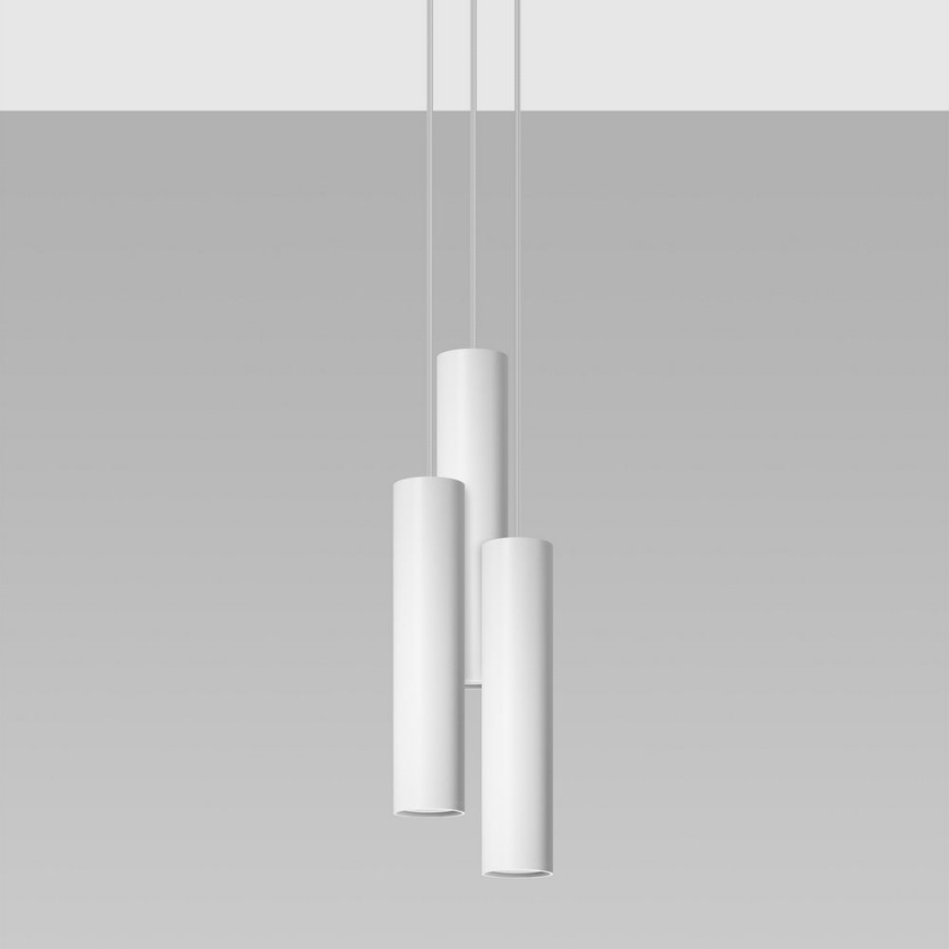 Lámpara colgante LAGOS 3xGU10/10W/230V blanco
