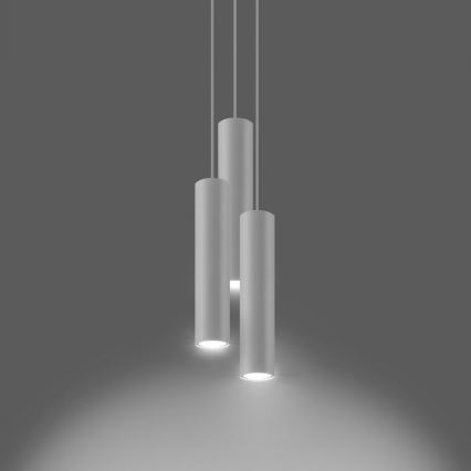 Lámpara colgante LAGOS 3xGU10/10W/230V blanco