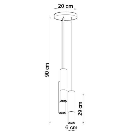 Lámpara colgante LAGOS 3xGU10/10W/230V blanco